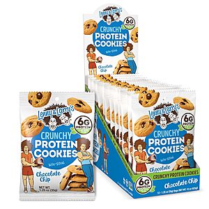 12-Pack 1.25-Oz Lenny & Larry's Crunchy Protein Cookies (Chocolate Chip) $6.71 w/ S&S + Free Shipping w/ Prime or on $35+
