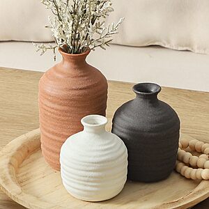 3-Piece Dobbyby Ceramic Decorative Vase Set  (2 Options) $12.99 + Free Shipping w/ Prime or on $35+