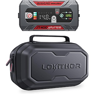 LOKITHOR JT400 2500A Jump Starter & 100-2000 CCA Battery Tester (for Up to 8.5L Gas & 6.5L Diesel Engines) + Storage Bag EVA Protection Case $49 + FS