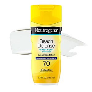 6.7-Oz Neutrogena Beach Defense SPF 70 Sunscreen Lotion $4.88 w/ S&S + Free Shipping w/ Prime or on $35+