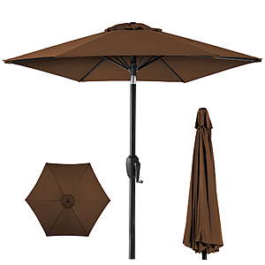 Best Choice Products 7.5' Patio Umbrella w/ Push Button Tilt (Brown) $22.37 + Free Shipping w/ Walmart+ or on $35+