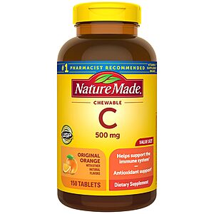 [S&S]150 Tablets Nature Made Chewable Vitamin C 500 mg $7.12 + Free S&H w/ Prime or $35+