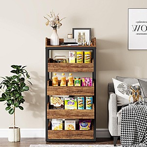 46.06" x 23.62" Bachel Wood Pantry Cabinet w/ Pull-Out Drawers (Rustic Brown)  $79.75