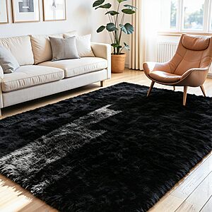 5'x7' Oriannal Ultra-Soft Fluffy Non-Slip Area Rug (Black) $14.99 + Free Shipping w/ Prime or on $35+