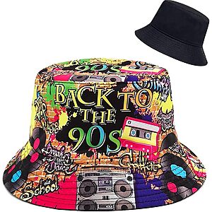 XYIYI Reversible Retro Print/ Black Bucket Hat $7.46 + Free Shipping w/ Prime or on $35+