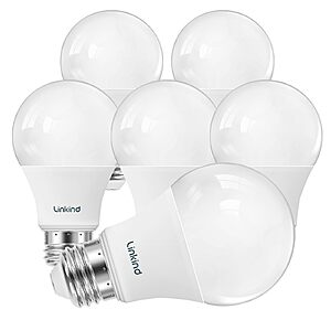 6-Count Linkind A19 Dimmable LED Light Bulbs (60W Equivalent, 3000K Warm White, 800 Lumens) $8.18 w/ S&S + Free Shipping w/ Prime or on $35+