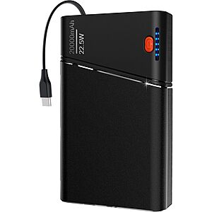 Aaoyun 20000mAh 22.5W PD Portable Charger Power Bank w/ Built-in USB-C Cable $11.99 + Free Shipping w/ Prime or on $35+