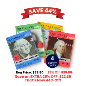 4-Book Founding Fathers Collector Kids' Activity Book Set (For Ages 5-10) $17.92 ($4.48 Each) + Free Shipping