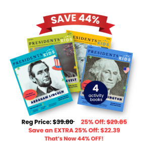 4-Book Mount Rushmore Presidents Collectors Kids' Activity Book Set (For Ages 5-10) $17.92 ($4.48 Each) + Free Shipping