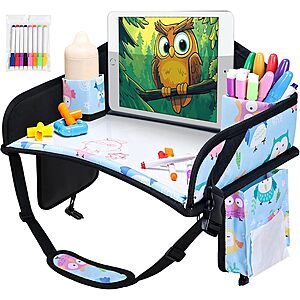 17" x 13.5" WENRENER Kids' Travel Tray w/ Drawing Kit & Storage Pockets (2 Colors) $9.99 + Free Shipping w/ Prime or on $35+