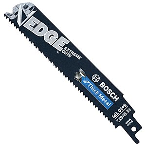 5 pack BOSCH RESM6X2 6 In. 8/10 TPI Edge Reciprocating Saw Blades for Thick Metal , Gold