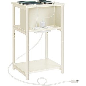 Prime Members: VASAGLE 3-Tier Side Table w/ Charging Station (Various Colors) $24 + Free Shipping