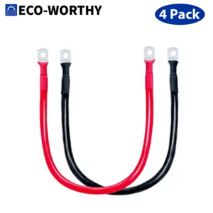 4 Pack ECO-WORTHY M6 5AWG Battery Cable with 15/64'' Lug Terminals 14-inch Cables $12.39 + Free Shipping