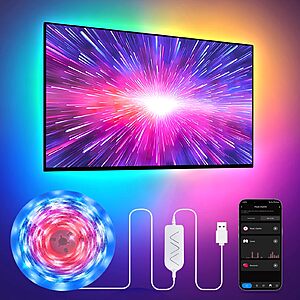 9.84' Pak RGB+IC LED TV Backlight Strip w/ Music Sync & App/Voice $5.69 & More + Free Shipping w/ Prime or on $35+