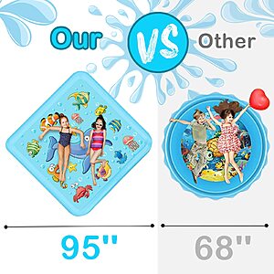 Growsland Splash Pad for Toddlers, Outdoor Sprinkler for Kids, 67" $19.99