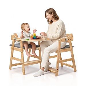 ONTHEWEI Beech Wood Adjustable Baby & Toddler High Chair w/ Detachable Tray $70.19 + Free Shipping