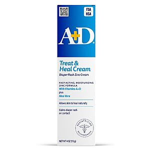 4-Ounce A+D Zinc Oxide Diaper Rash Cream $3.62 + Free Shipping w/ Prime or on $35+