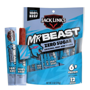12-Pack 0.5-Ounce Jack Link's x MrBeast Zero Sugar Original Mini Beef Jerky Sticks $4.48 w/ S&S + Free Shipping w/ Prime or on $35+