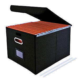 LANNEY Portable File Organizer Box w/ Lid & Slides for Legal Size Hanging Folders $13.49 + Free Shipping w/ Walmart+ or on $35+