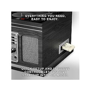 Victrola The Quincy 6-in-1 Bluetooth Record Player & Multimedia Center w/ 3-Speed Turntable, CD & Cassette Player & FM Radio (Grey Wood) $59.99 +  Free Shipping w/ Prime