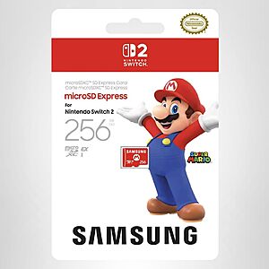 Samsung microSD Express Card – 256GB for Nintendo Switch™ 2 Amazon and Walmart $39