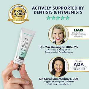 [Lightning Deal] LIVFRESH Toothpaste Gel, Clinically Proven to Remove Plaque 250% Better, Improves Gum Health 190% Better, Prevents & Reduces Tartar $19.95