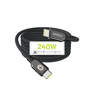 6' Omnibar 240W USB-C to USB-C Cable (Woven) $4.99 + Free Shipping w/ Prime or on $35+