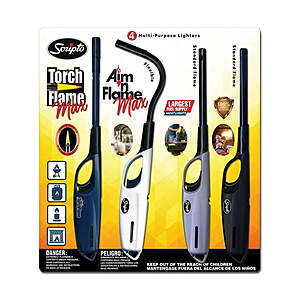 $7 Sams Club Pick Up Scripto Aim 'N Flame Multi-Purpose Lighter, Variety Pack 4pk