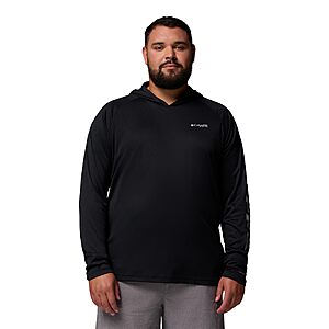 $20.25: Columbia Mens PFG Terminal Tackle Long Sleeve Fishing Hoodie, Black/Cool Grey Logo (SM-2X Tall)