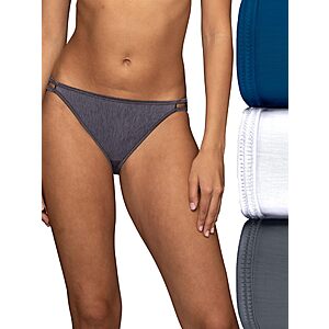 Vanity Fair Illumination String Bikini Panty 18108, Navy/White/Steele $12.99
