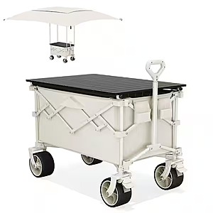 8.5' x 9.5' J 150L Steel Garden Folding Fabric Wagon Cart w/ Removable Oversized Canopy: Beige $152, Black $160 + Free Store Pickup at Home Depot