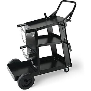 3-Tier VEVOR Heavy Duty Welding Cart w/ 400-Lb Capacity & 360° Swivel Wheels $47.48 + Free Shipping