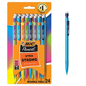 24-Count BIC Xtra Strong 0.9mm Mechanical Pencils w/ Erasers $4.25 (18c Ea) w/ S&S + Free Shipping