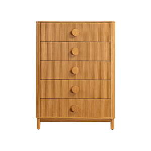 48" Beautiful Fluted 5-Drawer Dresser (Warm Honey Finish) $187.60 + Free Shipping