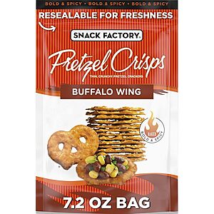 7.2-Oz Snack Factory Pretzel Crisps (Buffalo Wing) $2.13 or Less w/ S&S