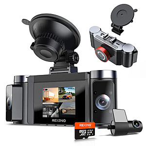 Rexing - C4 4-Channel Dash Cam with All-Around 1080p, Wi-Fi App Control, Parking Mode, 64GB Card - Black $129.99 Bestbuy.com