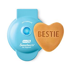 Dash & Sweethearts Mini Waffle Maker (Blue Sweethearts Bestie) $6 + Free Shipping w/ Prime or on orders over $35