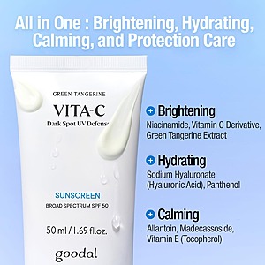 Goodal Green Tangerine Vita-C Dark Spot UV Defense Sunscreen SPF 50 $13.80 + Free Shipping w/ Prime or on $35+
