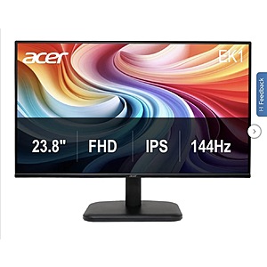Acer EK241Y P6 - 23.8" Full HD (1920 x 1080) IPS – Up to 144Hz - FreeSync – Monitor $84.99 Free Shipping Costco.com