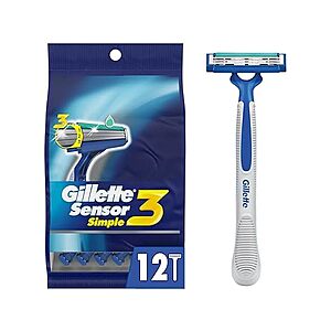 12 Count Sensor3 Simple Men’s Disposable Razors $4.79 + Free S&H w/ Prime at Woot!