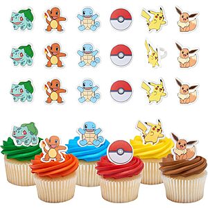 24-Pack DecoPac Pokémon Cupcake Rings: (Pikachu, Bulbasaur, Eevee, Charmander, Squirtle & Pokéball) $11.89 + Free Shipping w/ Prime or on $35+