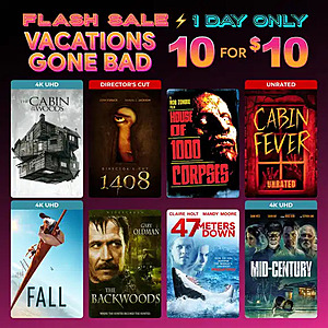 Fanflix: 10 for $9 Digital Vacations gone Bad Movies $9