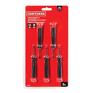 CRAFTSMAN Red 5 -Piece 1-1/2-in Screwdriver Set one_size | CMHT65074 $7.98