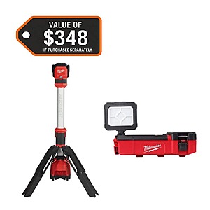 Milwaukee M12 12-Volt Lithium-Ion Cordless 1400 Lumen ROCKET LED Stand Work Light & PACKOUT FloodLight $172