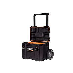 RIDGID Pro Gear System Gen 2.0 Stackable 25 in All Terrain Rolling Tool Box with 9 in. Wheels, $89.98, FS, Home Depot