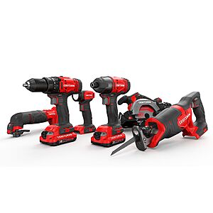 CRAFTSMAN V20 20-volt Max 6-Tool Power Tool Combo Kit with Soft Case (2-Batteries and Charger Included), $199, FS, Lowe's