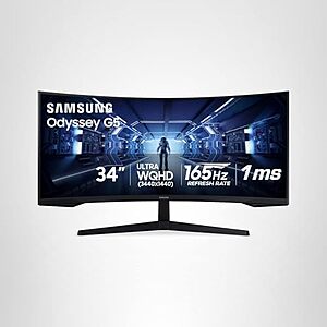 $265.04* | 34″ Samsung Odyssey G5 3440x1440 165Hz Curved Ultrawide Monitor at Amazon