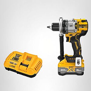 DEWALT 20V MAX XR 1/2" 3-SpeedBrushless Cordless Hammer Drill Kit w/ 8Ah Battery & Charger (DCD1007WW1) $247.94 + Free Shipping