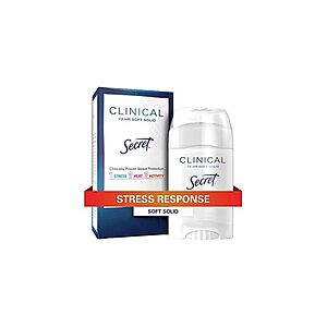 $4 PRIME WOOT SHIPPED Secret Clinical Strength Stress Response antiperspirant & Deodorant, Serene Citrus - 1.6 Oz