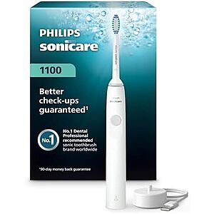 [AC] $15.99* | Philips Sonicare 1100 Rechargeable Electric Toothbrush (White Grey, HX3641/02) at Amazon